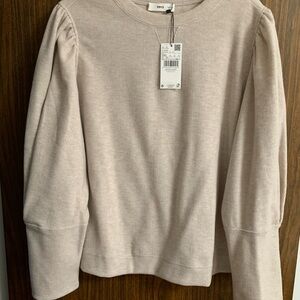 MNG Ribbed Beige Long Sleeve Top